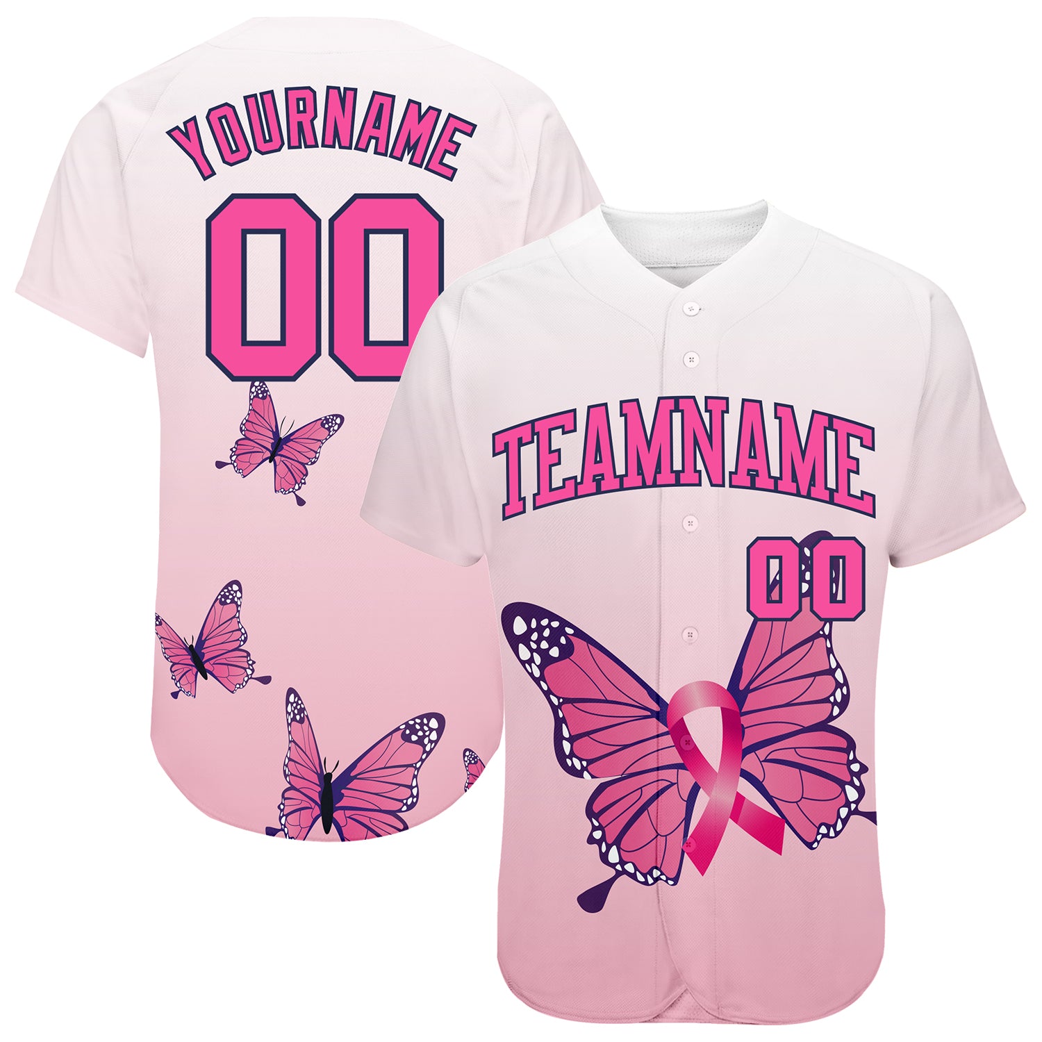 Custom-3D-Pink-Ribbon-Breast-Cancer-Awareness-Month-With-Butterflies-Women-Health-Care-Support-Baseball-MLB-Jersey-6575