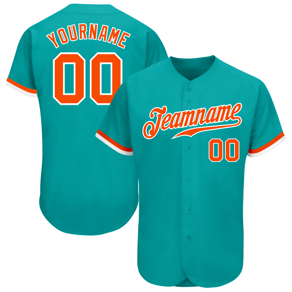 Custom-Aqua-Orange-White-Baseball-MLB-Jersey-6399