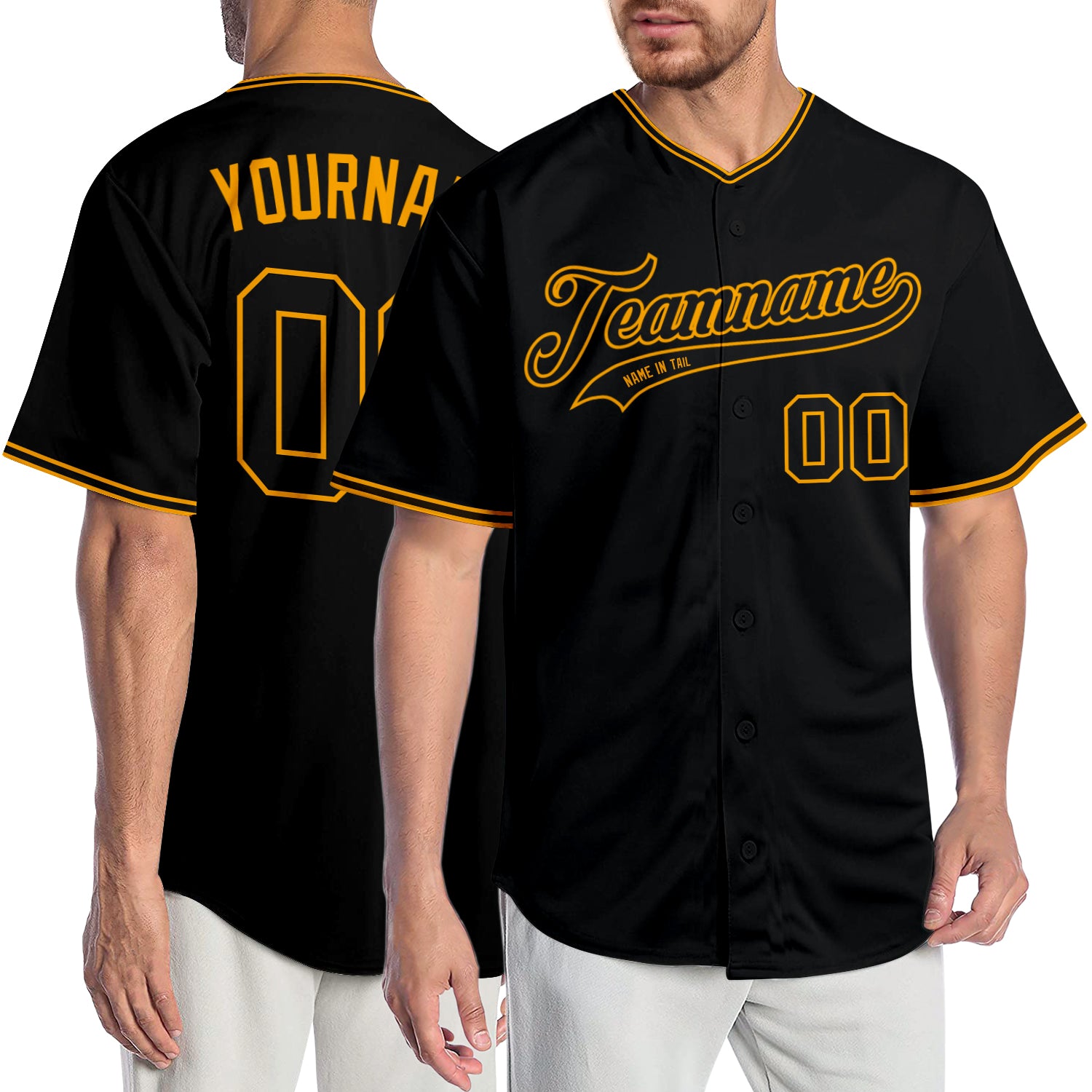 Custom-Black-Black-Gold-Baseball-MLB-Jersey-6410