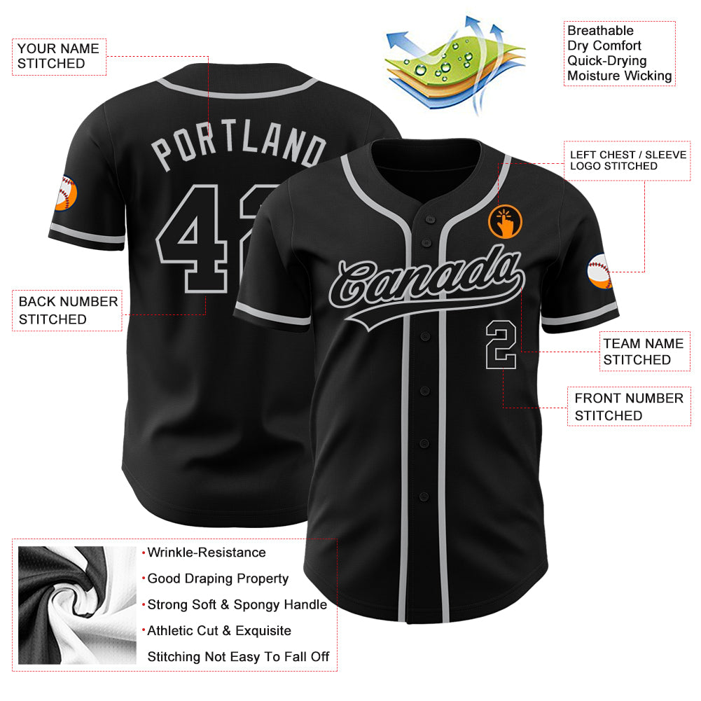 Custom-Black-Black-Gray-Baseball-MLB-Jersey-2079