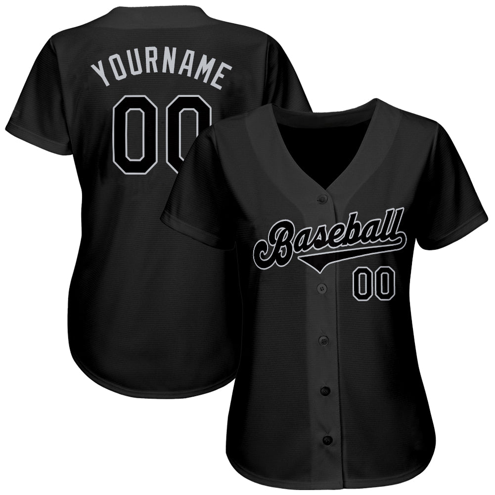 Custom-Black-Black-Gray-Baseball-MLB-Jersey-5301