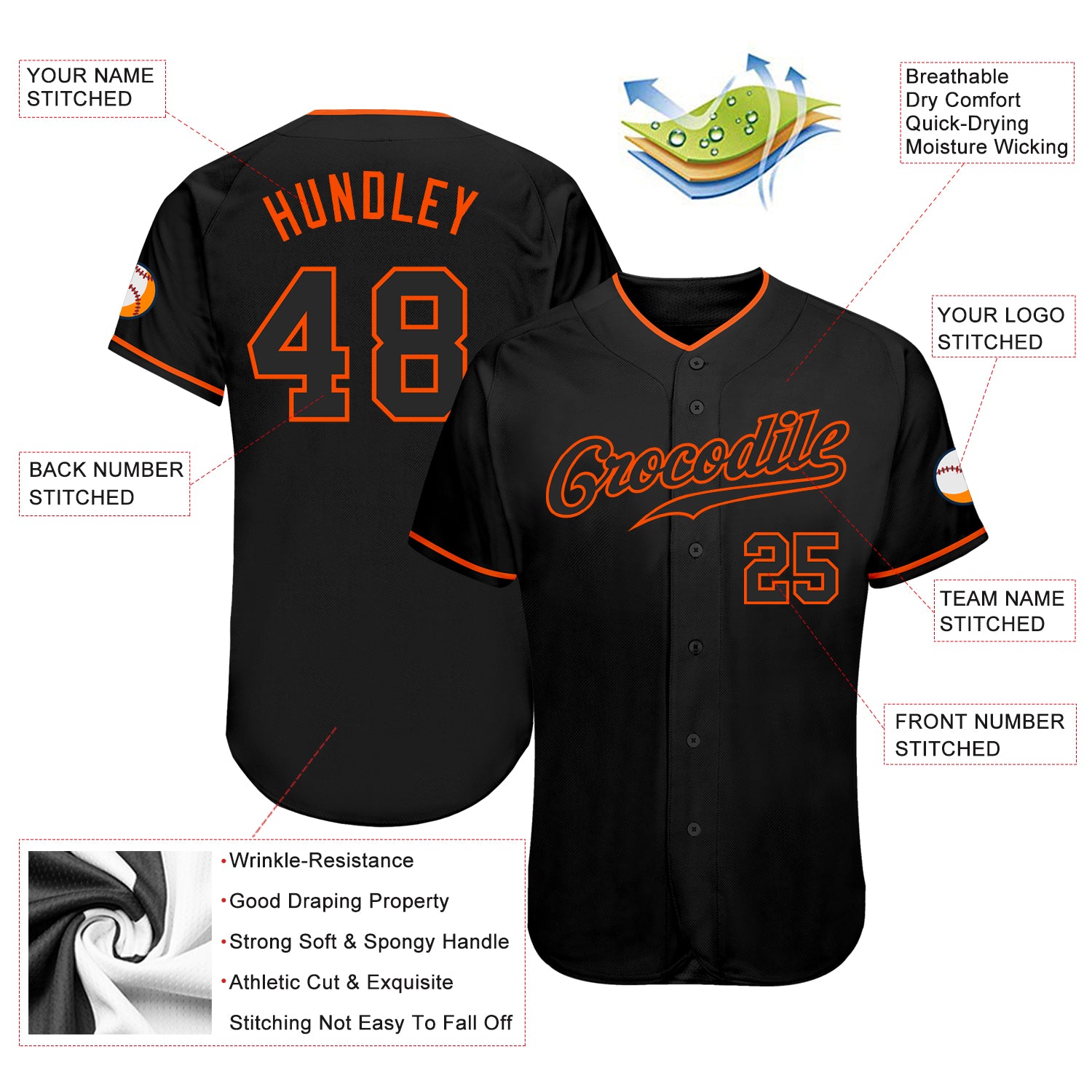 Custom-Black-Black-Orange-Baseball-MLB-Jersey-4016