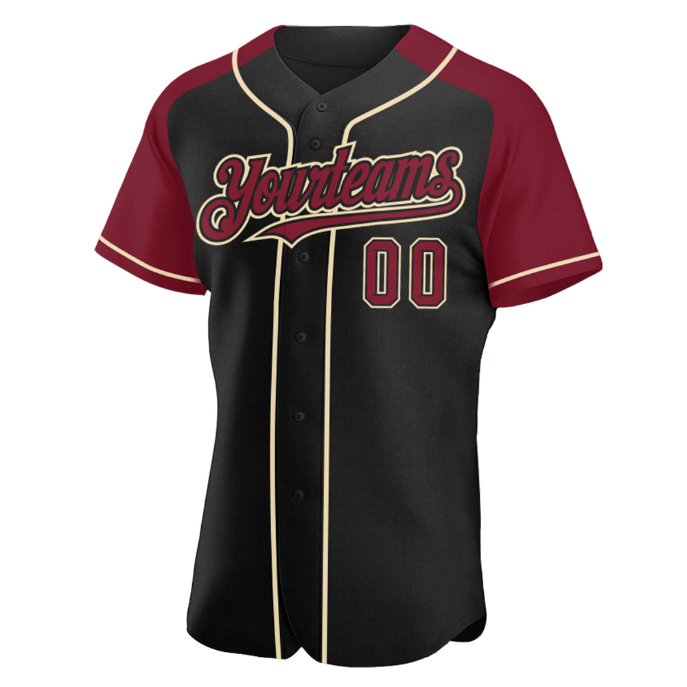 Custom-Black-Crimson-City-Cream-Baseball-MLB-Jersey-7354