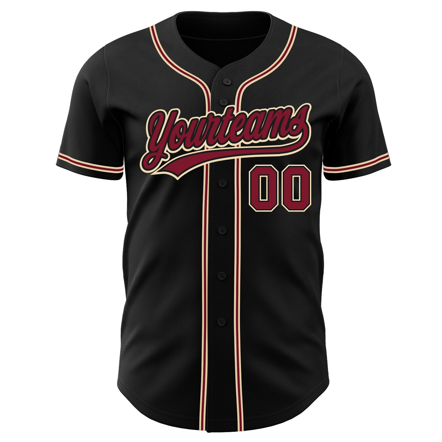 Custom-Black-Crimson-City-Cream-Baseball-MLB-Jersey-9764