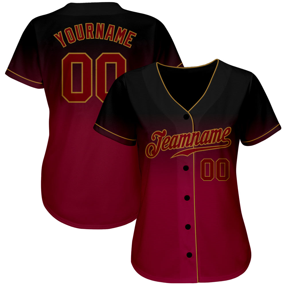 Custom-Black-Crimson-Old-Gold-Fade-Fashion-Baseball-MLB-Jersey-9961