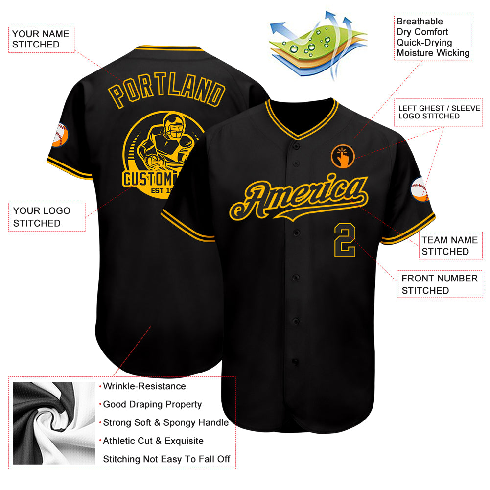 Custom-Black-Gold-Baseball-MLB-Jersey-2380