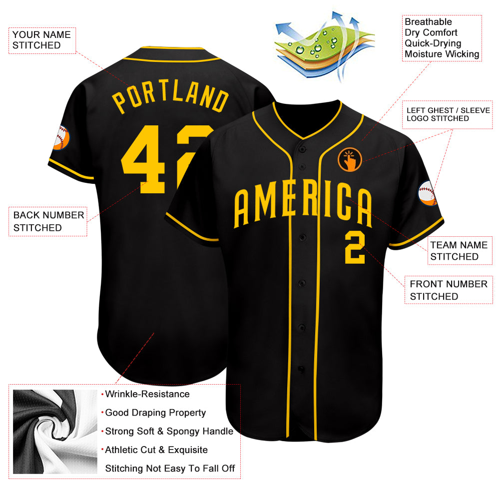 Custom-Black-Gold-Baseball-MLB-Jersey-5547