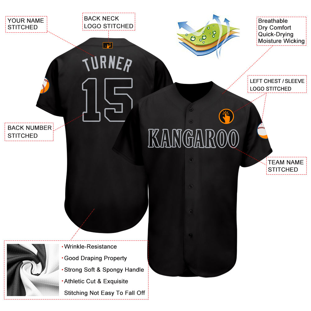 Custom-Black-Gray-Baseball-MLB-Jersey-8109