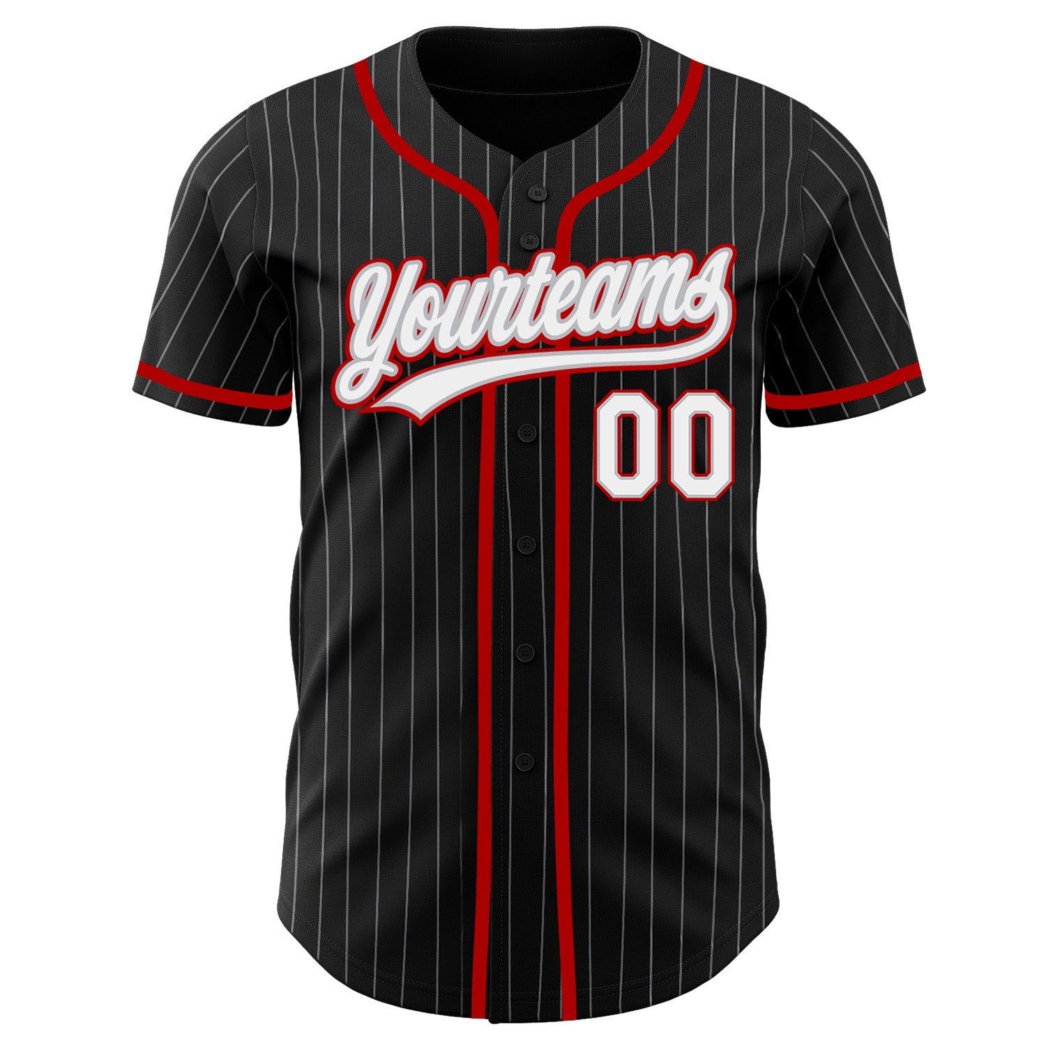Custom-Black-Gray-Pinstripe-White-Red-Baseball-MLB-Jersey-2432