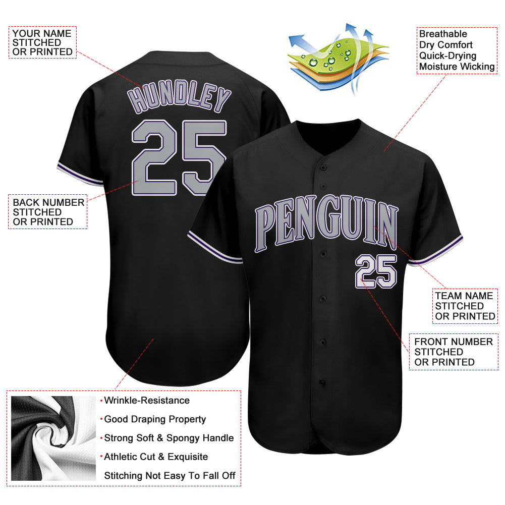 Custom-Black-Gray-Purple-Baseball-MLB-Jersey-2286