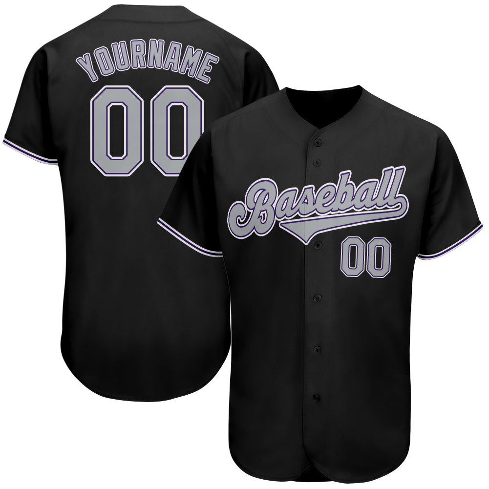 Custom-Black-Gray-Purple-Baseball-MLB-Jersey-8172