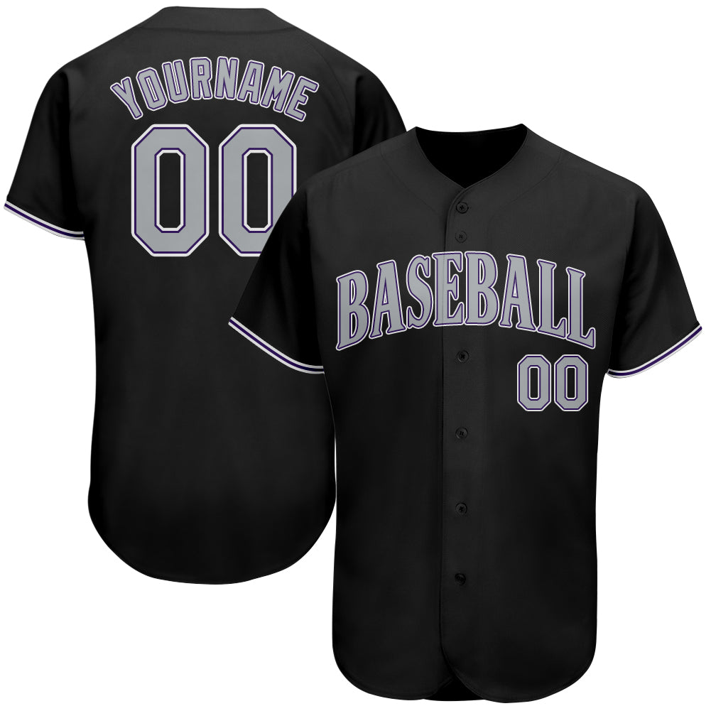 Custom-Black-Gray-Purple-Baseball-MLB-Jersey-9031