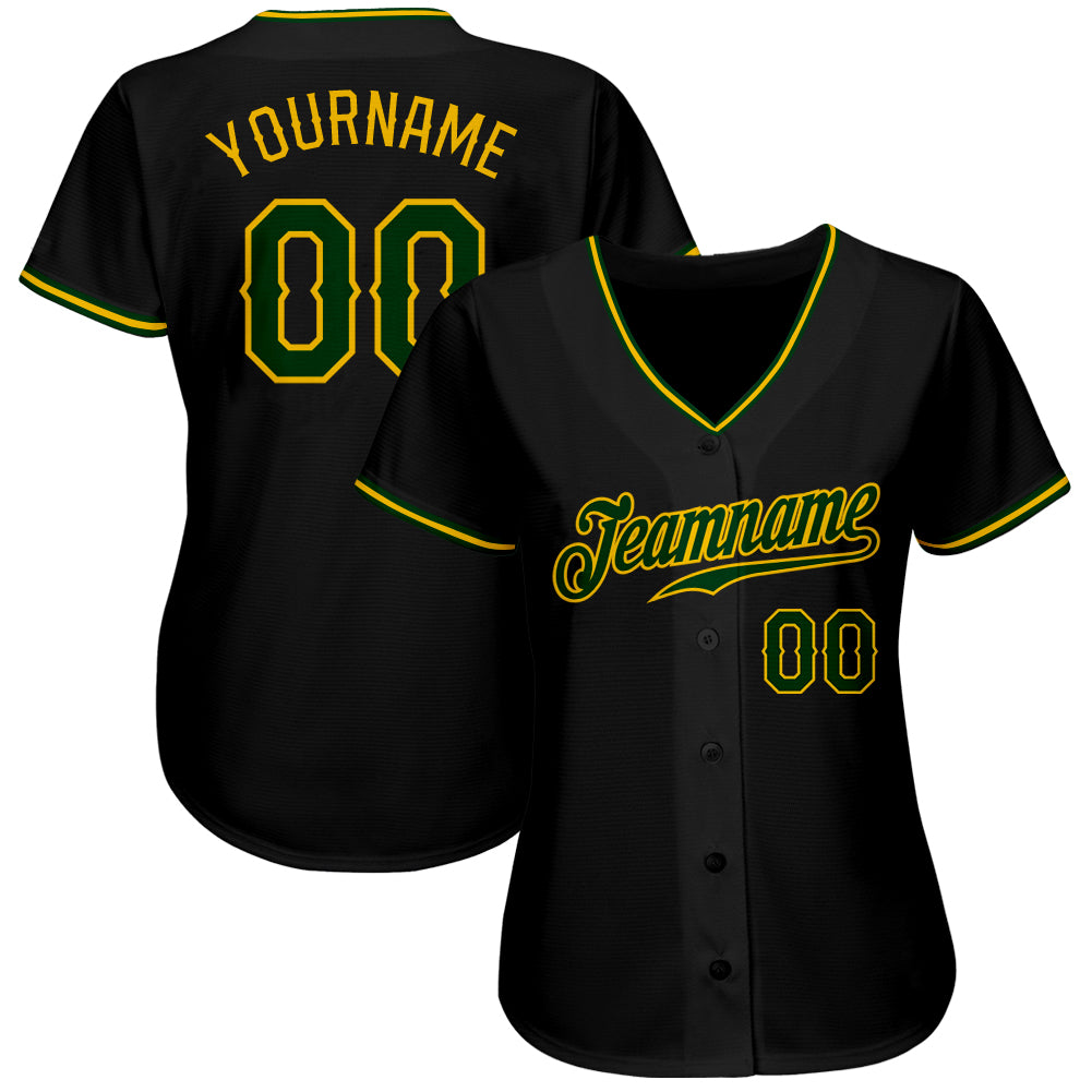 Custom-Black-Green-Gold-Baseball-MLB-Jersey-3760