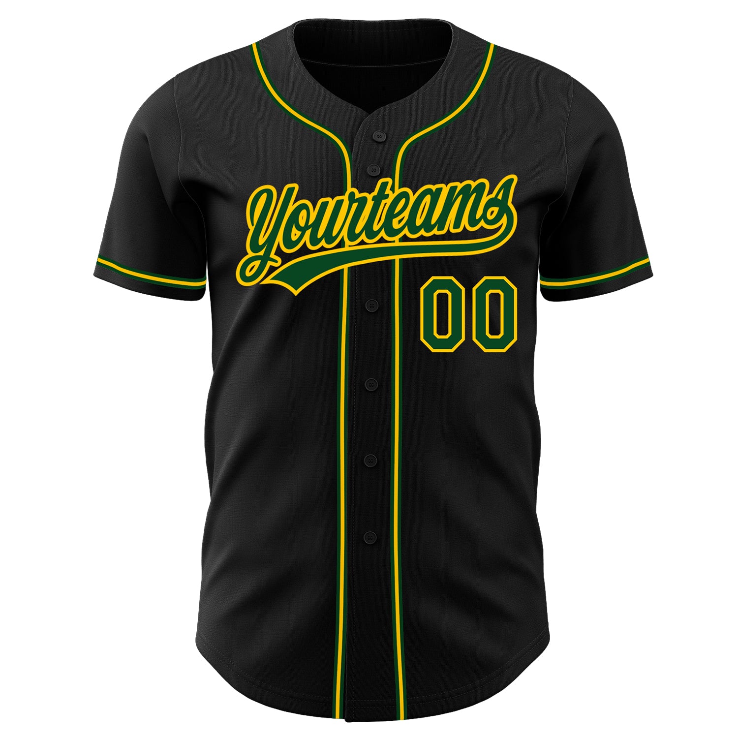 Custom-Black-Green-Gold-Baseball-MLB-Jersey-9343