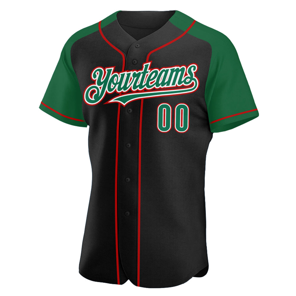 Custom-Black-Kelly-Green-Red-Baseball-MLB-Jersey-1336