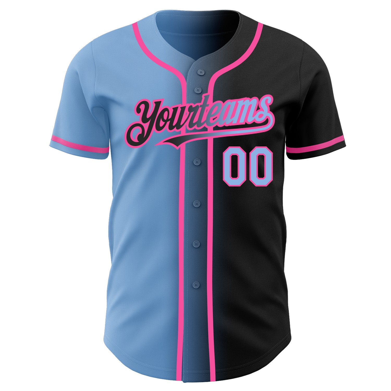 Custom-Black-Light-Blue-Pink-Gradient-Fashion-Baseball-MLB-Jersey-1023