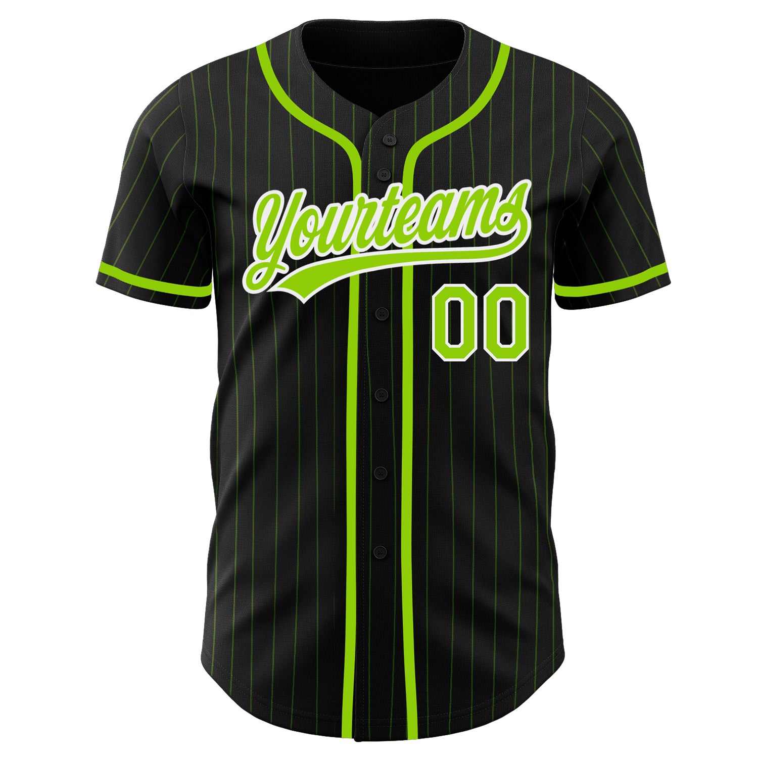 Custom-Black-Neon-Green-Pinstripe-Neon-Green-Baseball-MLB-Jersey-1359