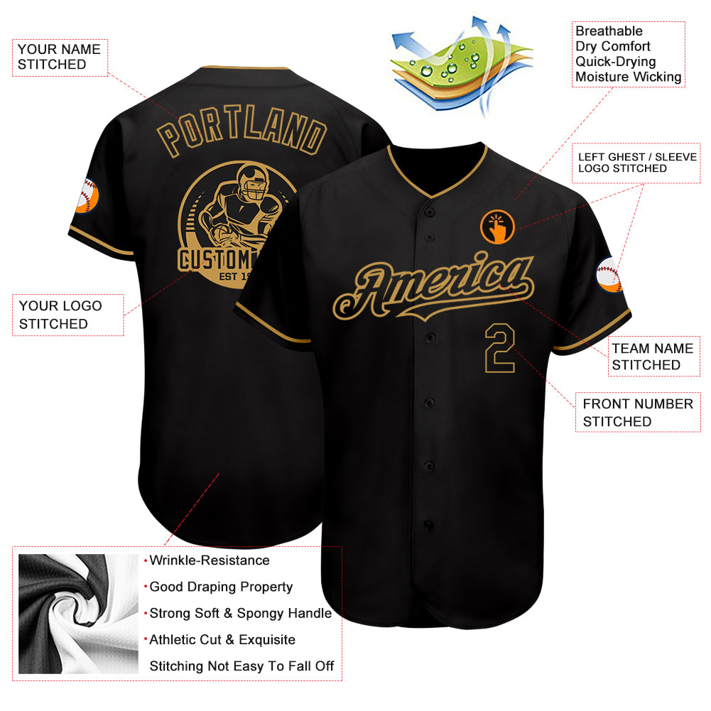 Custom-Black-Old-Gold-Baseball-MLB-Jersey-5373