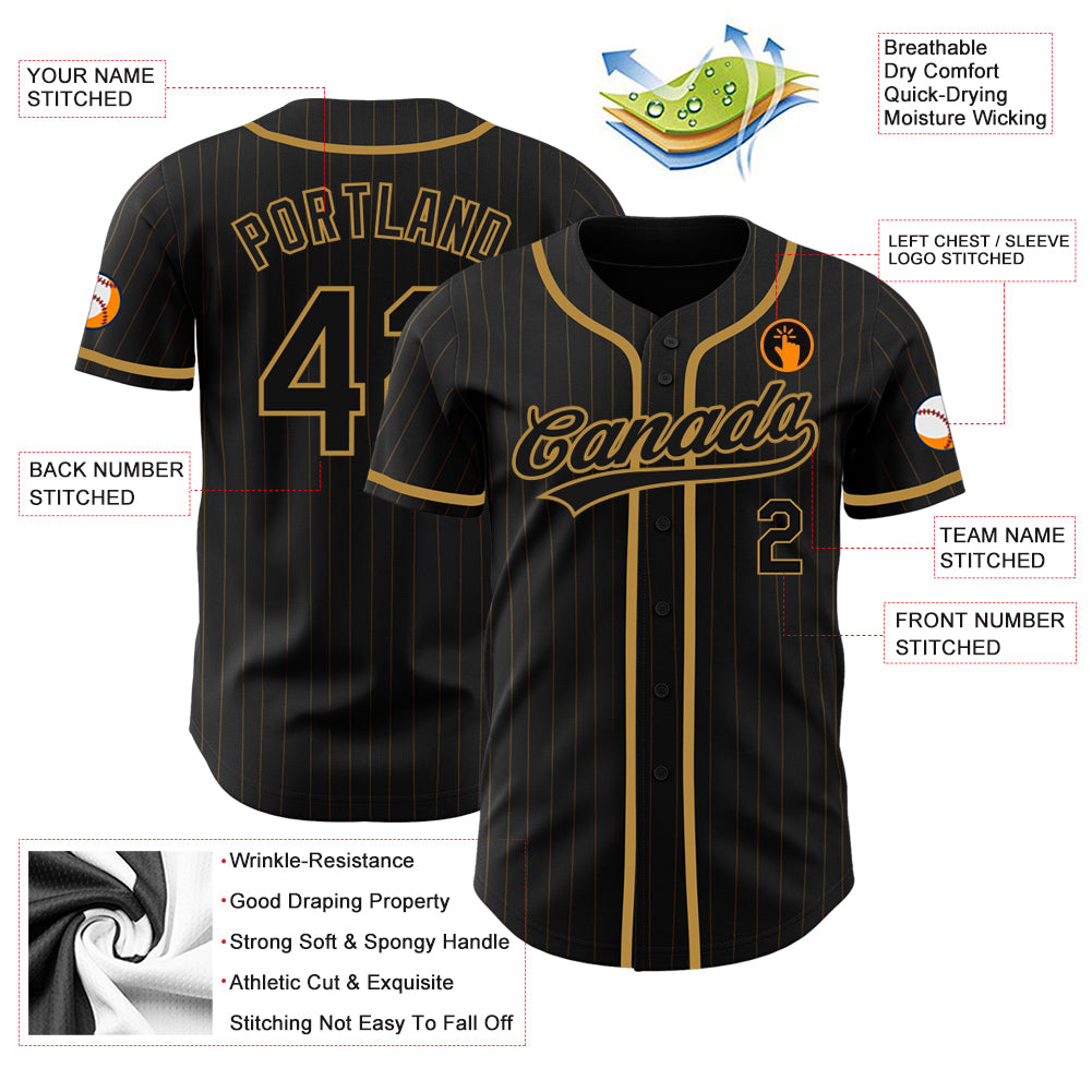 Custom-Black-Old-Gold-Pinstripe-Black-Old-Gold-Baseball-MLB-Jersey-4118