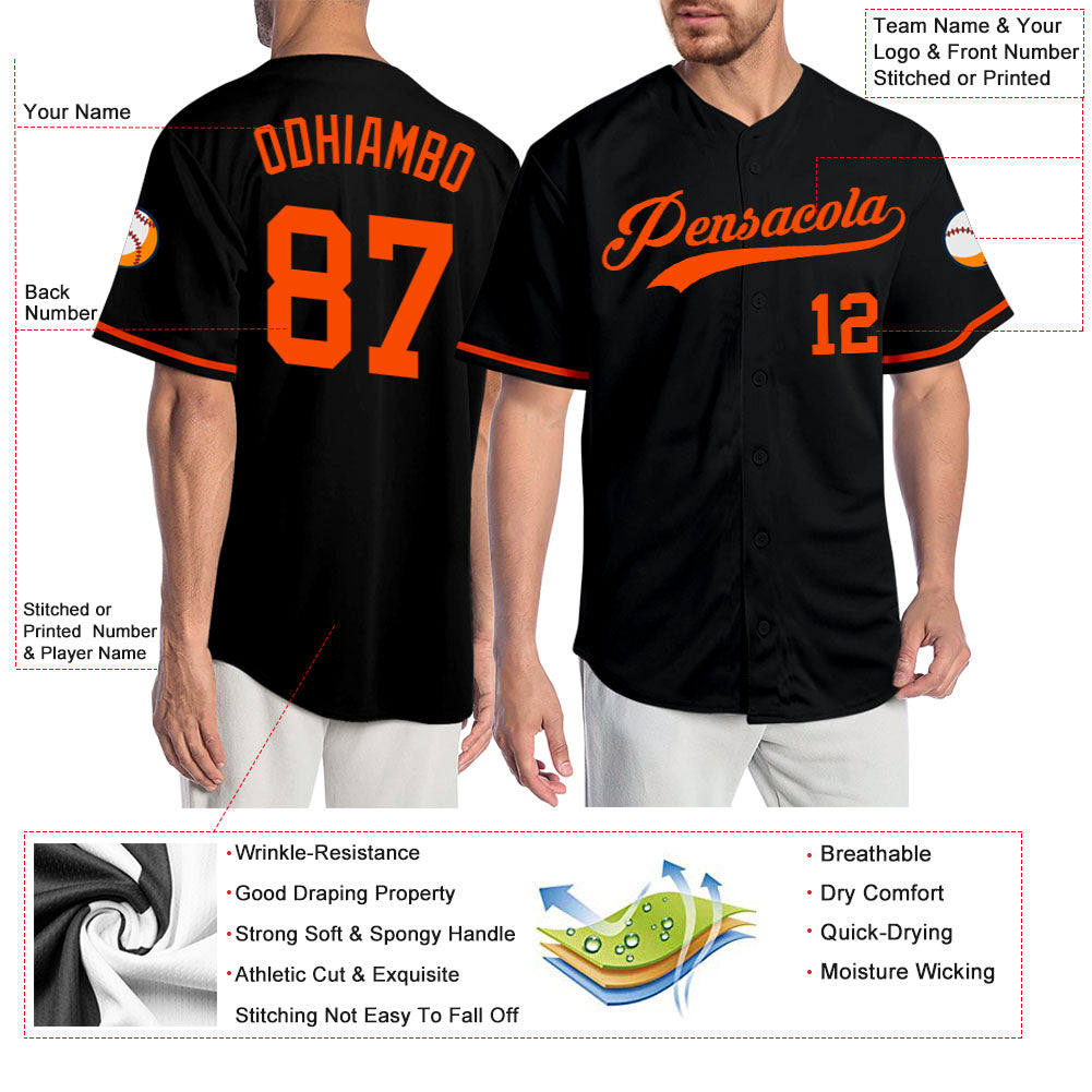 Custom-Black-Orange-Baseball-MLB-Jersey-5782