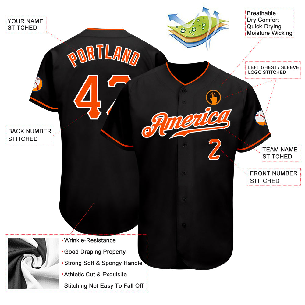 Custom-Black-Orange-White-Baseball-MLB-Jersey-2146