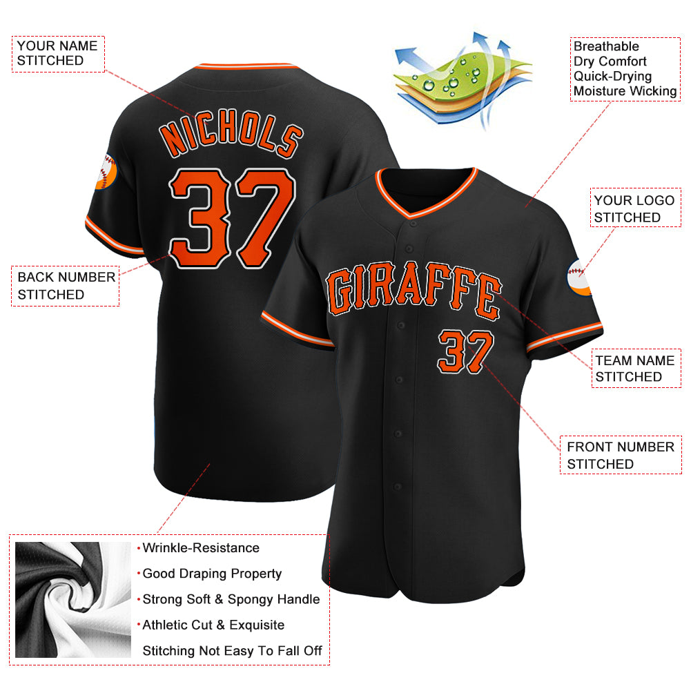 Custom-Black-Orange-White-Baseball-MLB-Jersey-5389