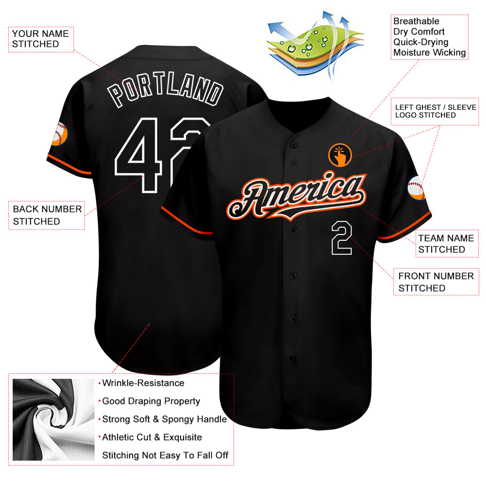 Custom-Black-Orange-White-Baseball-MLB-Jersey-8560