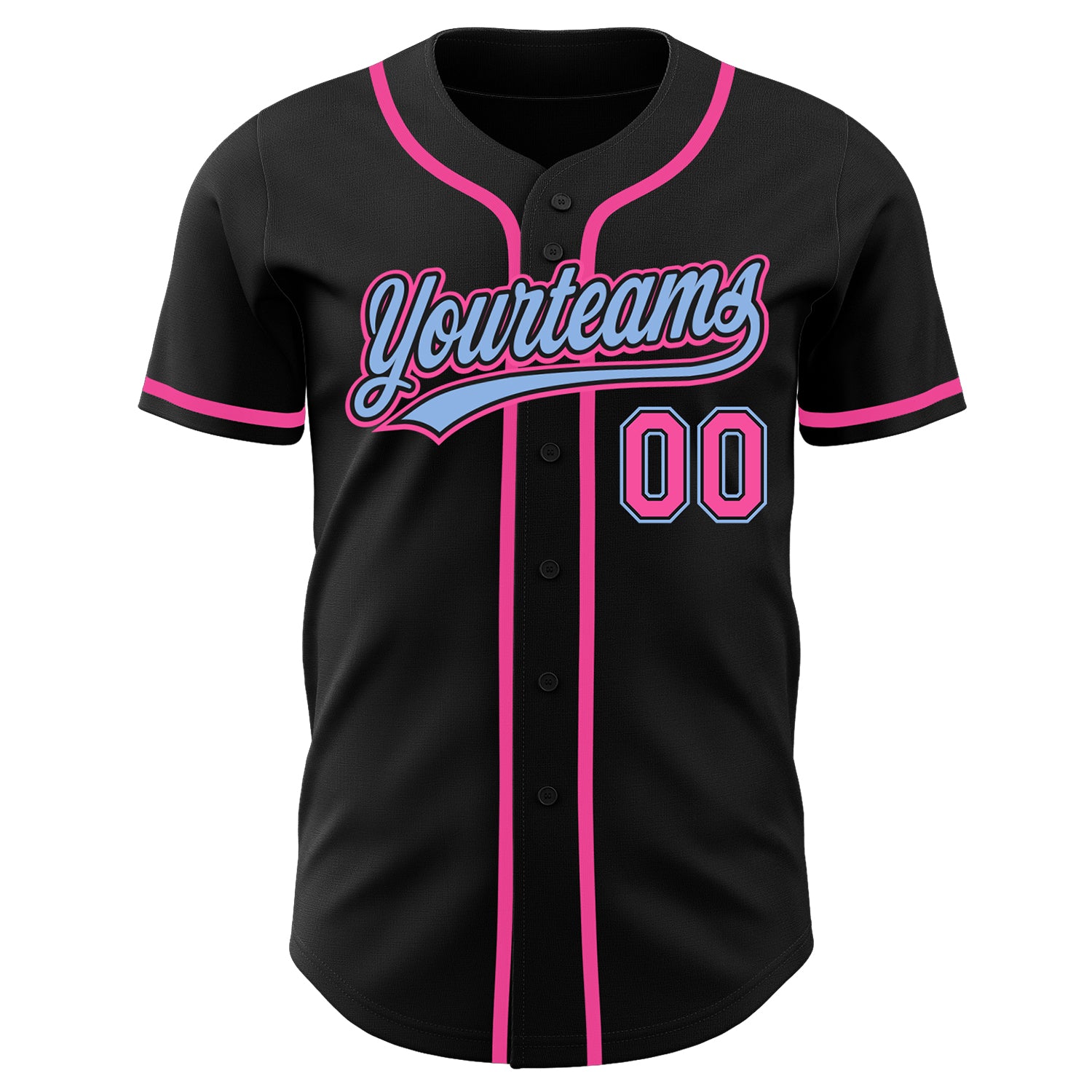 Custom-Black-Pink-Light-Blue-Baseball-MLB-Jersey-4962