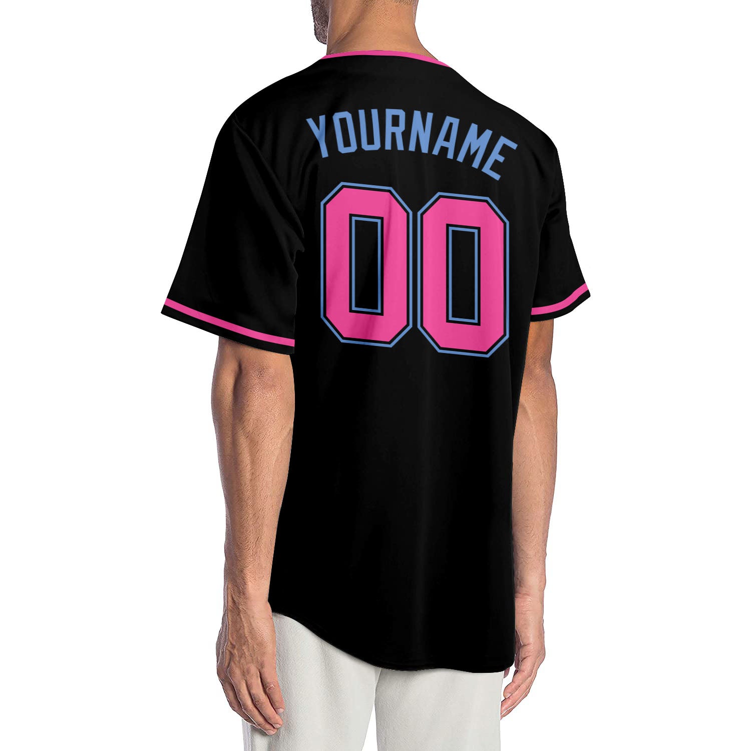 Custom-Black-Pink-Light-Blue-Baseball-MLB-Jersey-8772