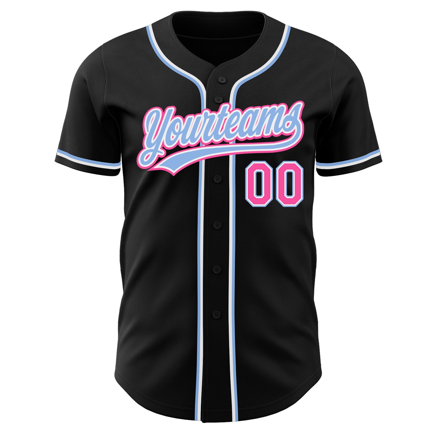 Custom-Black-Pink-Light-Blue-Baseball-MLB-Jersey-9711
