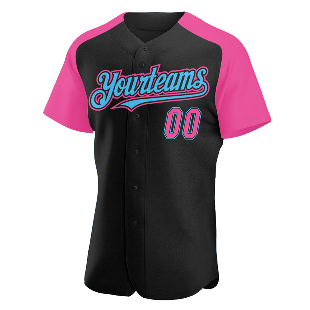 Custom-Black-Pink-Sky-Blue-Baseball-MLB-Jersey-7460