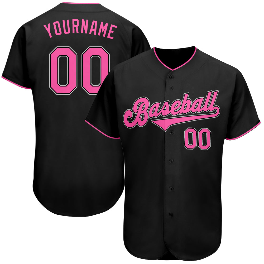 Custom-Black-Pink-White-Baseball-MLB-Jersey-2336