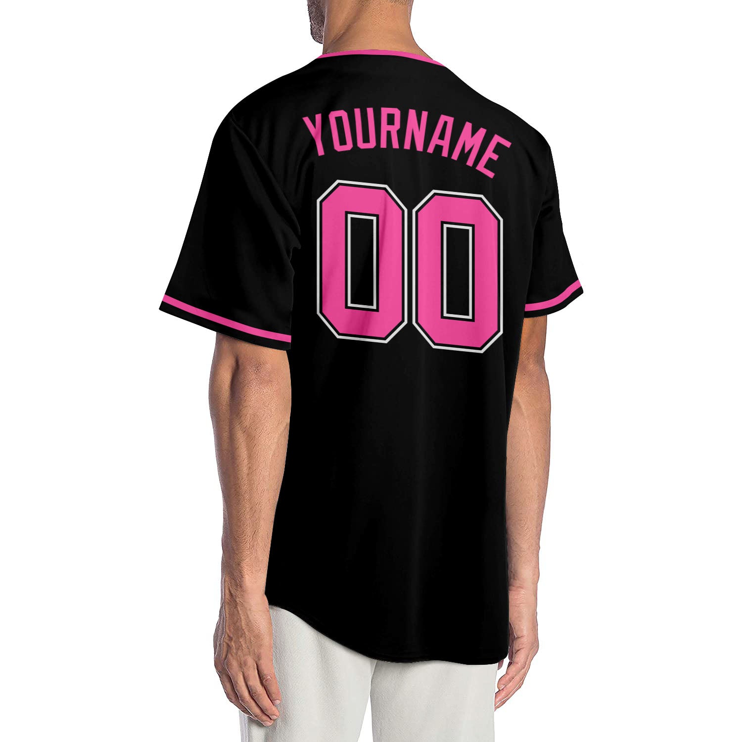 Custom-Black-Pink-White-Baseball-MLB-Jersey-3907