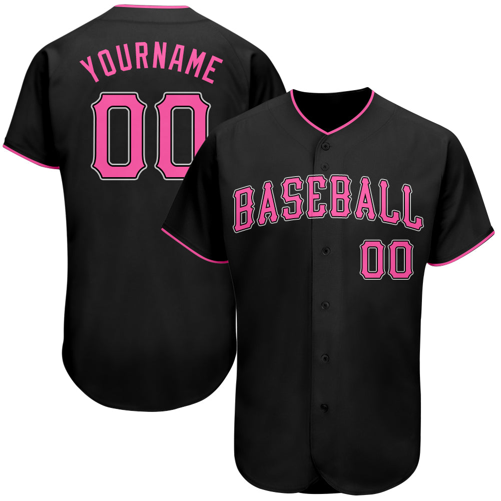Custom-Black-Pink-White-Baseball-MLB-Jersey-5066