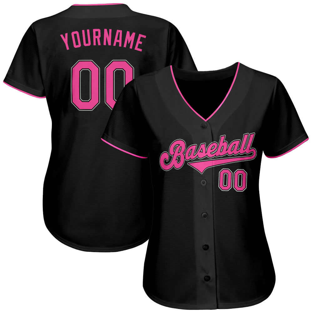 Custom-Black-Pink-White-Baseball-MLB-Jersey-6277