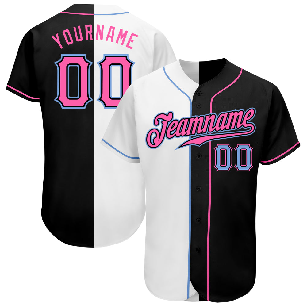 Custom-Black-Pink-White-Split-Fashion-Baseball-MLB-Jersey-1790
