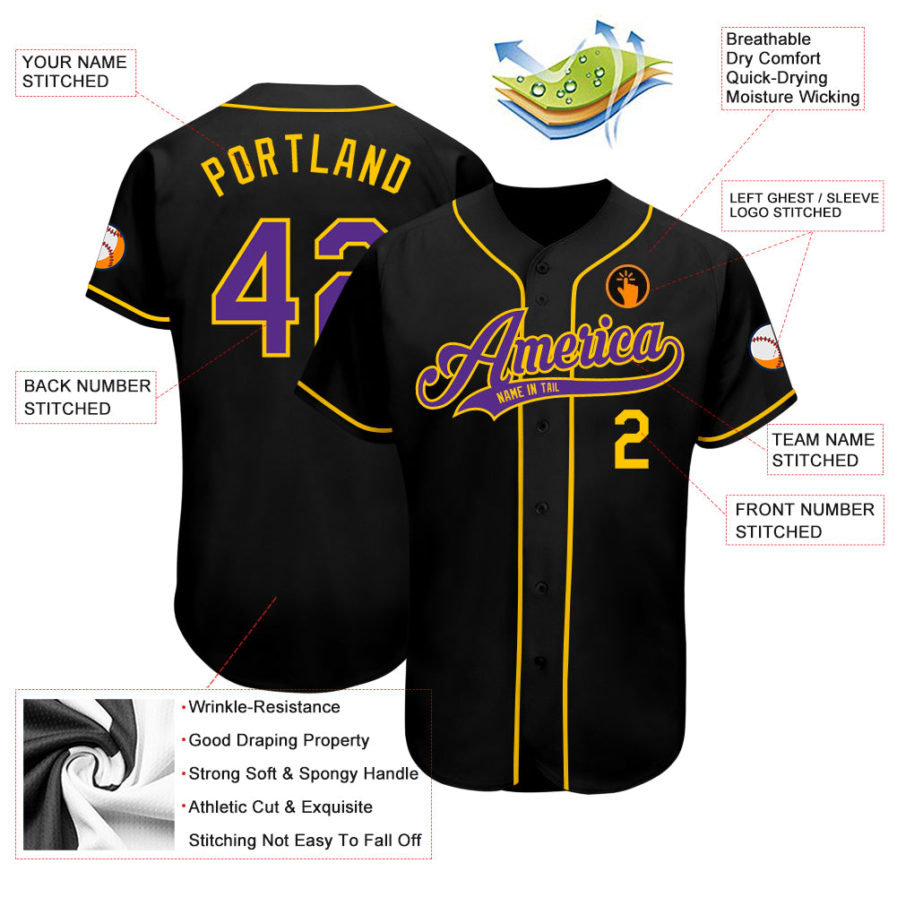 Custom-Black-Purple-Gold-Baseball-MLB-Jersey-2994