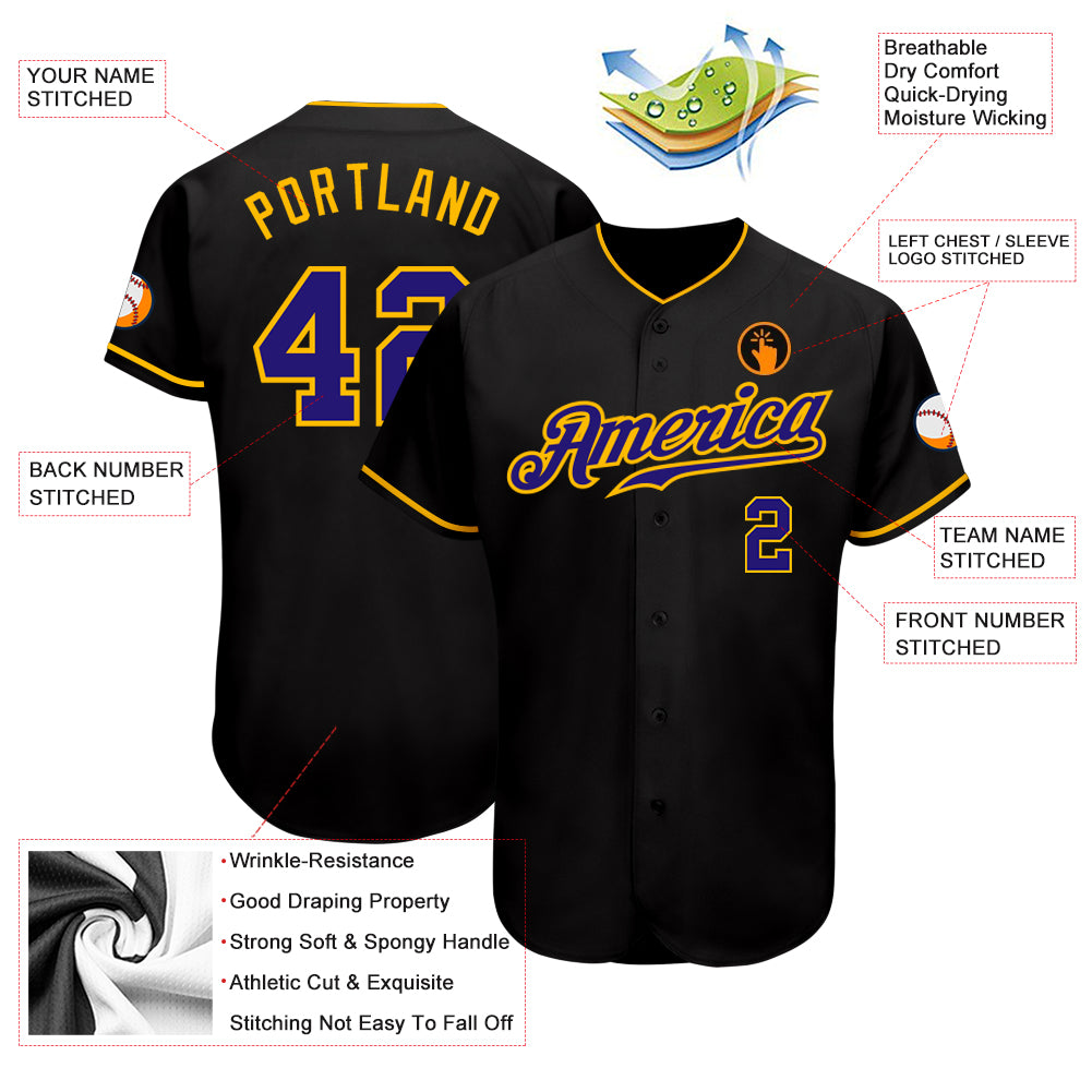 Custom-Black-Purple-Gold-Baseball-MLB-Jersey-7876