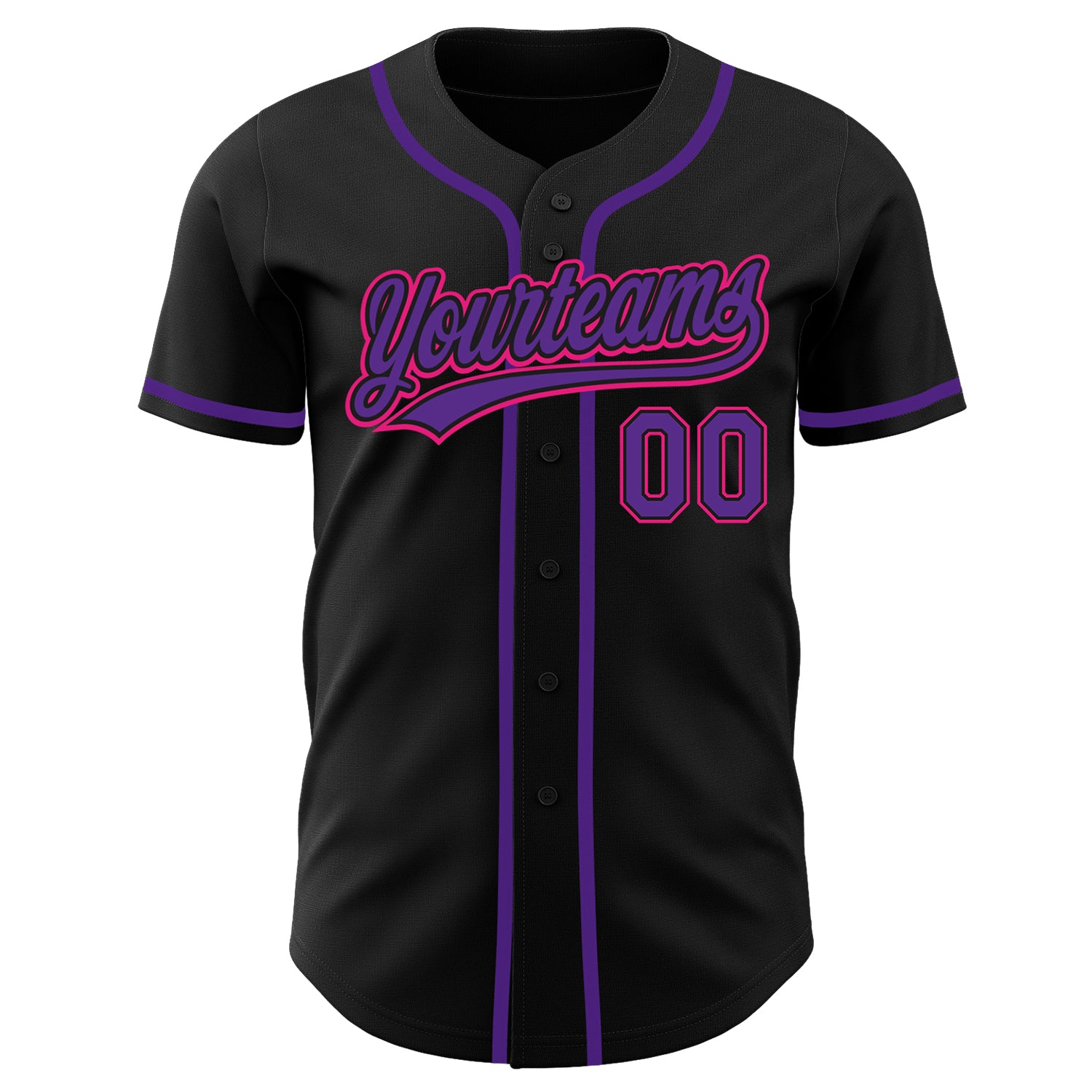 Custom-Black-Purple-Hot-Pink-Baseball-MLB-Jersey-8499