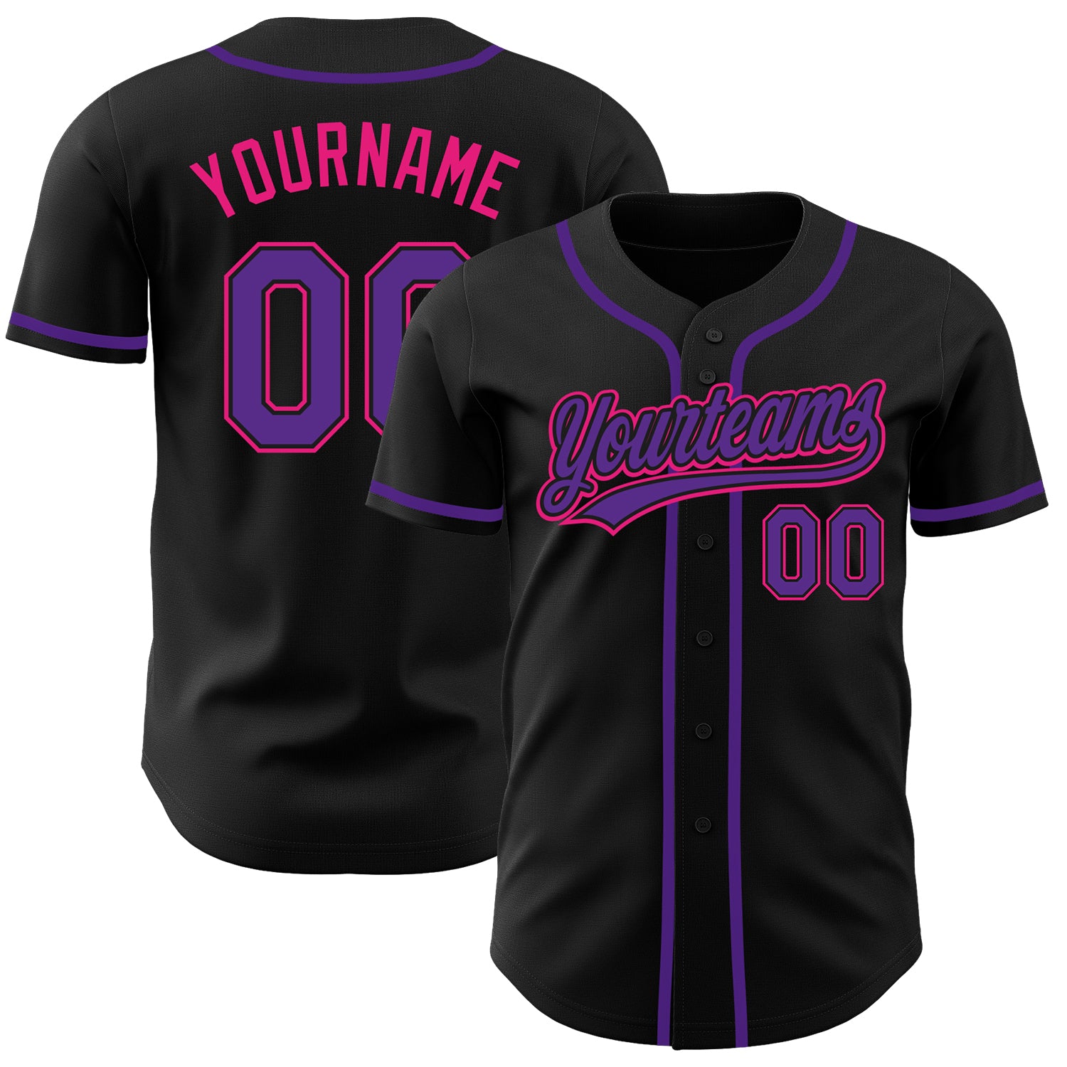 Custom-Black-Purple-Hot-Pink-Baseball-MLB-Jersey-8662