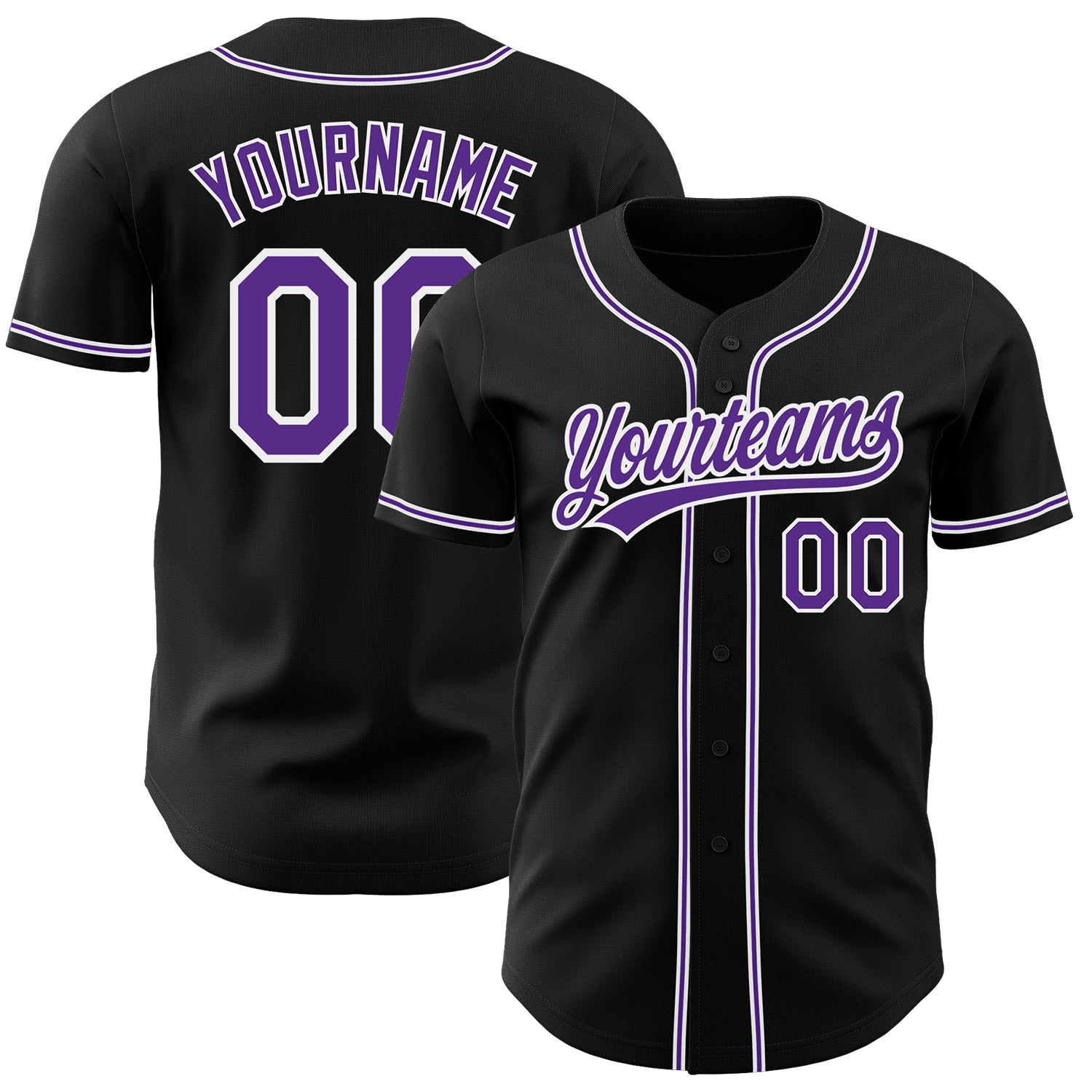 Custom-Black-Purple-White-Baseball-MLB-Jersey-8773