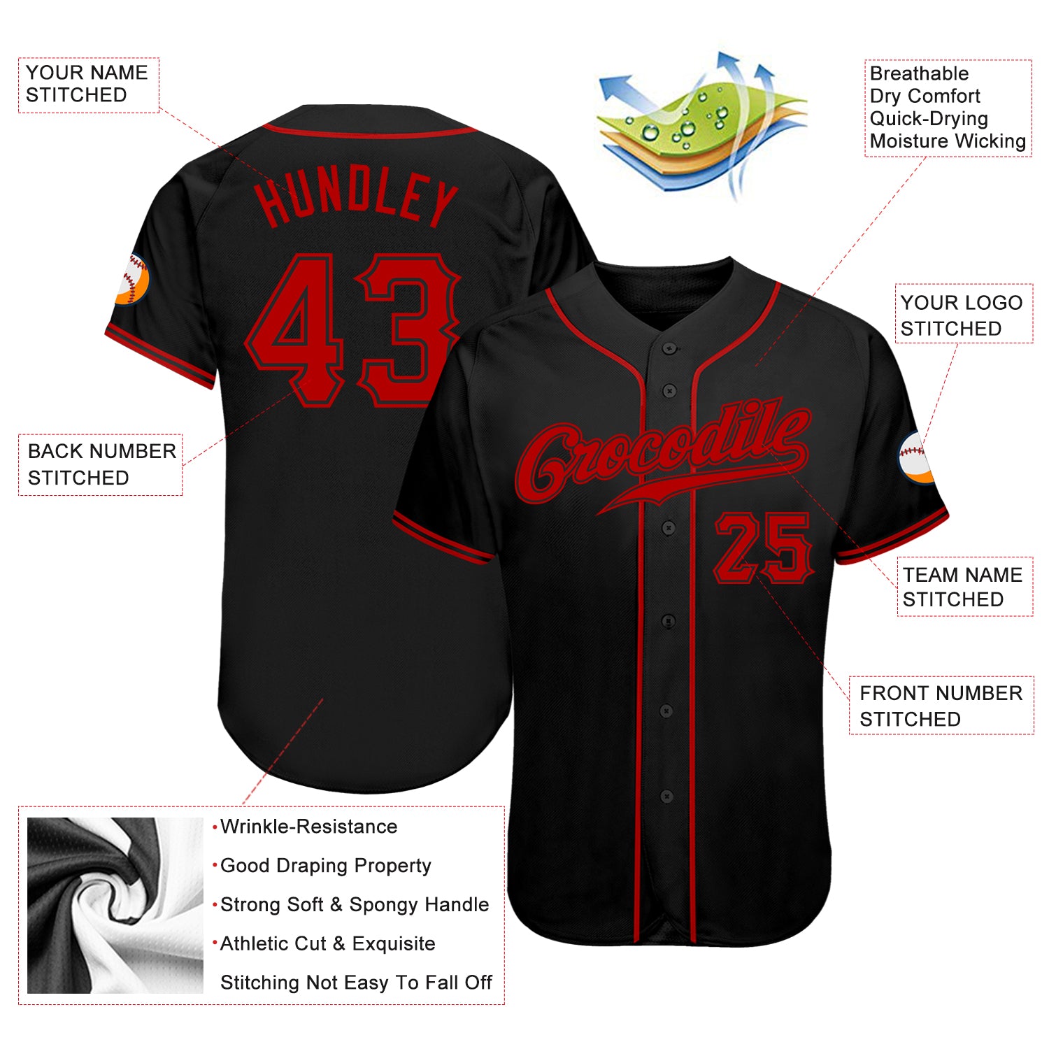 Custom-Black-Red-Baseball-MLB-Jersey-4053