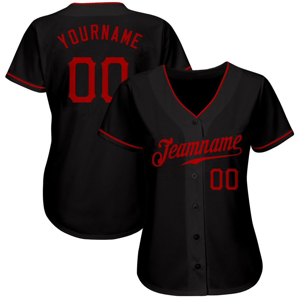 Custom-Black-Red-Baseball-MLB-Jersey-9648