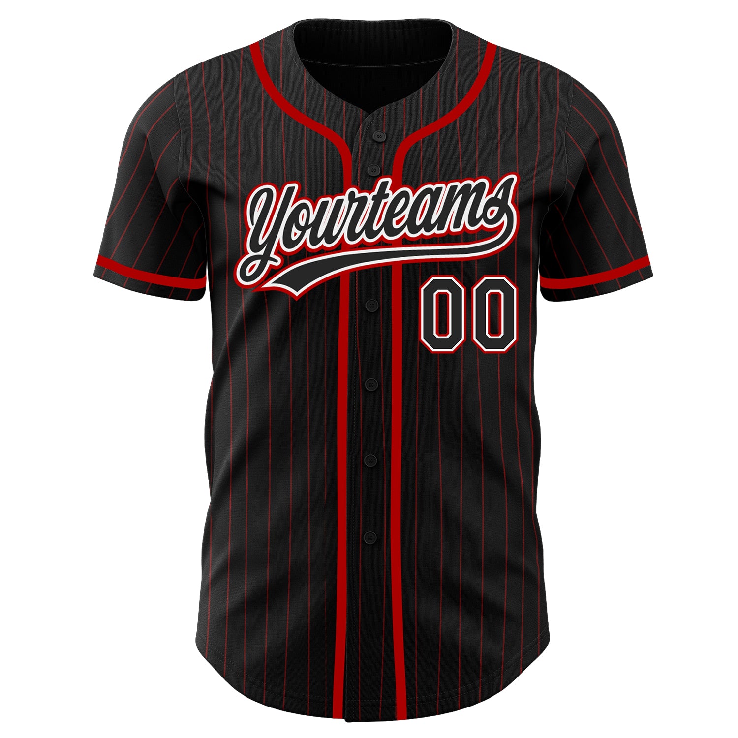 Custom-Black-Red-Pinstripe-Black-Baseball-MLB-Jersey-6257