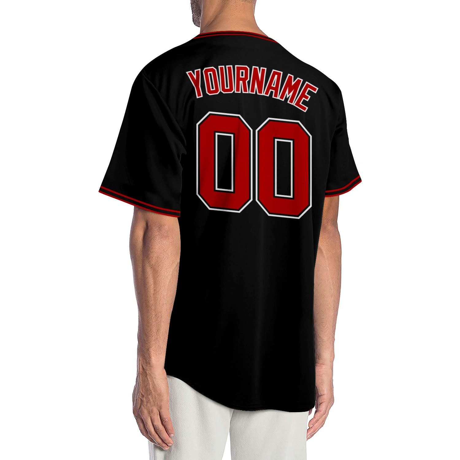 Custom-Black-Red-White-Baseball-MLB-Jersey-1003