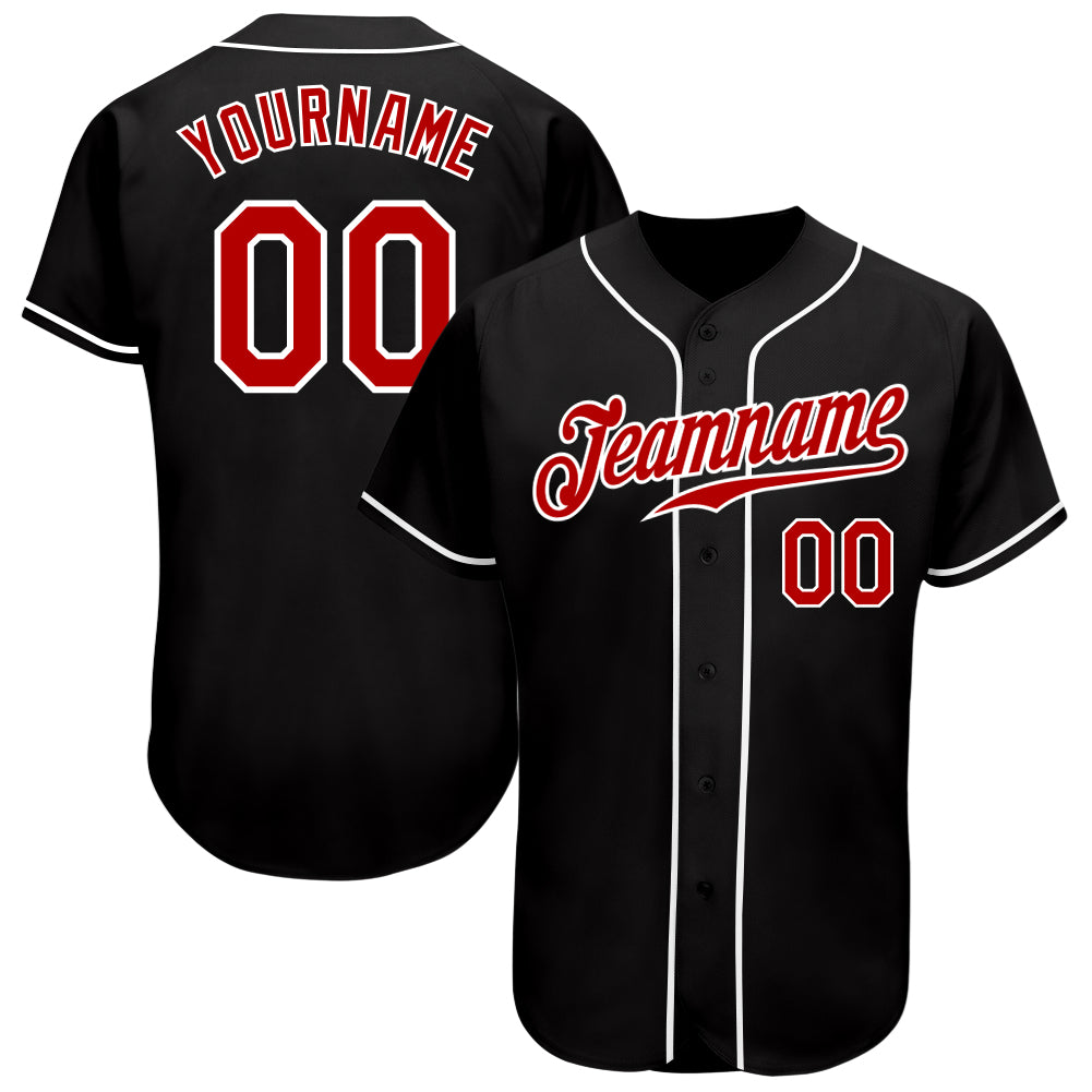 Custom-Black-Red-White-Baseball-MLB-Jersey-4190