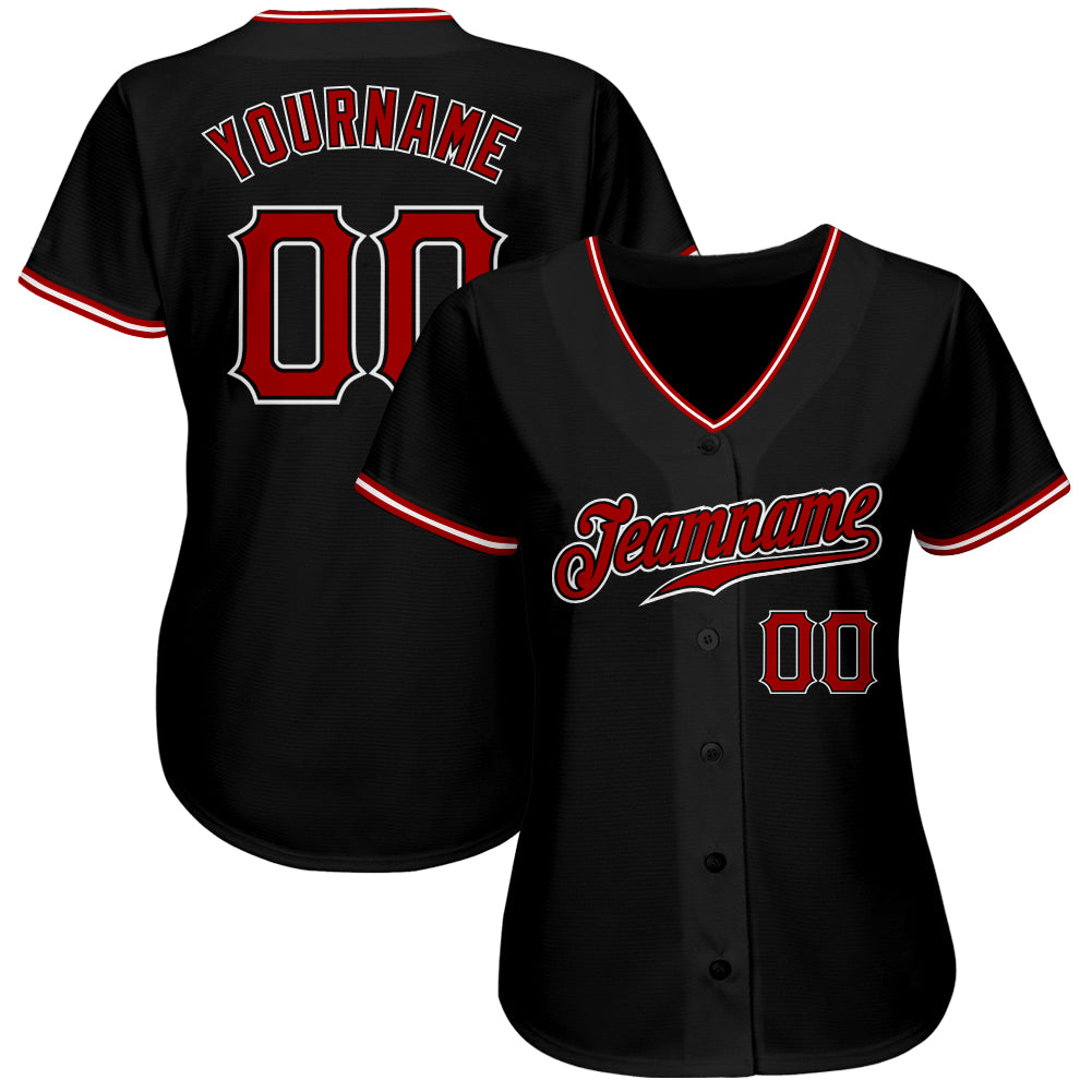 Custom-Black-Red-White-Baseball-MLB-Jersey-9306