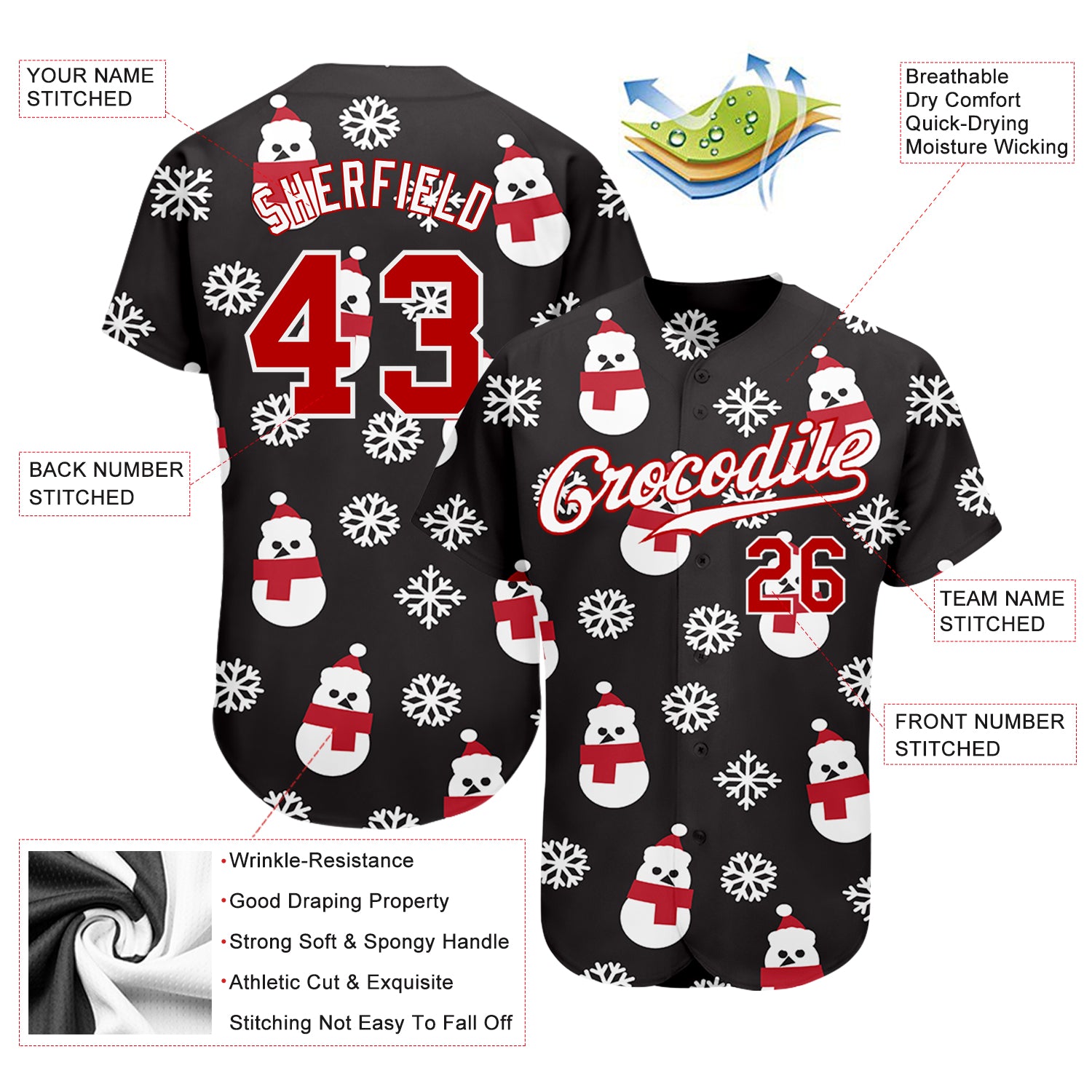 Custom-Black-Red-White-Christmas-3D-Baseball-MLB-Jersey-7380