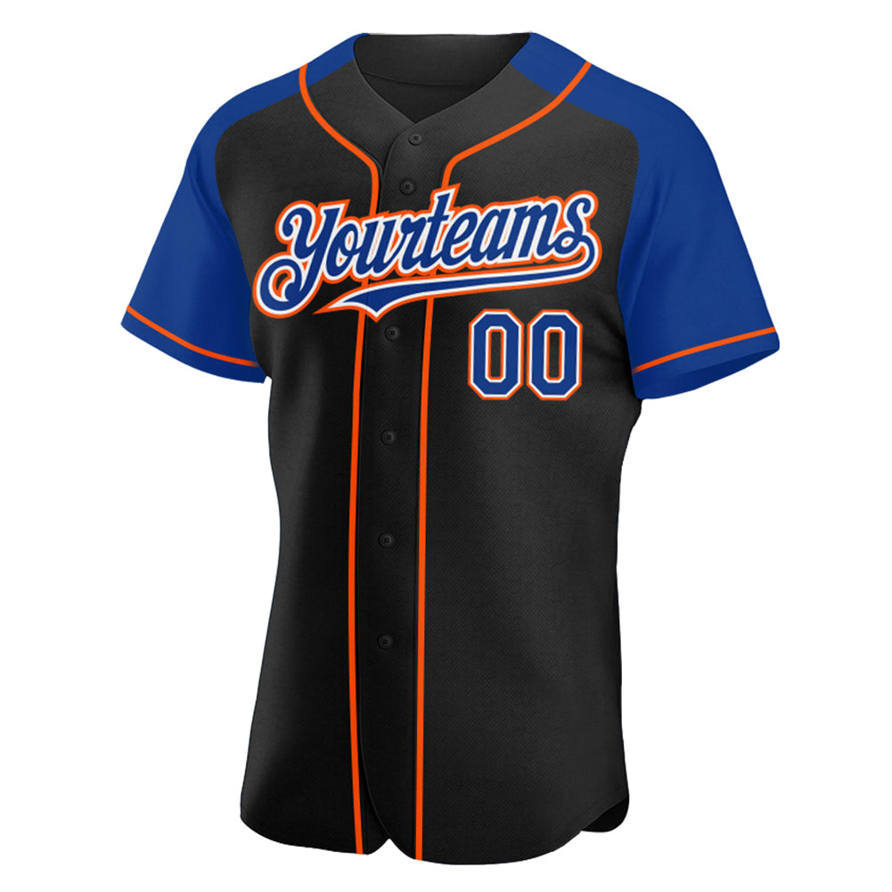 Custom-Black-Royal-Orange-Baseball-MLB-Jersey-7264