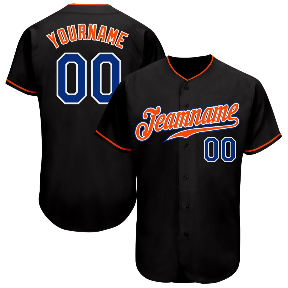 Custom-Black-Royal-Orange-Baseball-MLB-Jersey-9875
